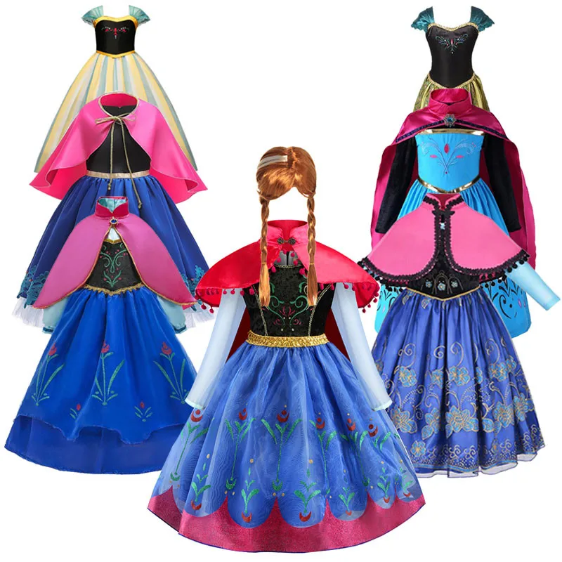 

Girls Elsa Dress Snow Queen 2 Carnival Halloween Party Cosplay Princess Costume Child Elza Anna Dress Up Fantasia Fancy Dresses