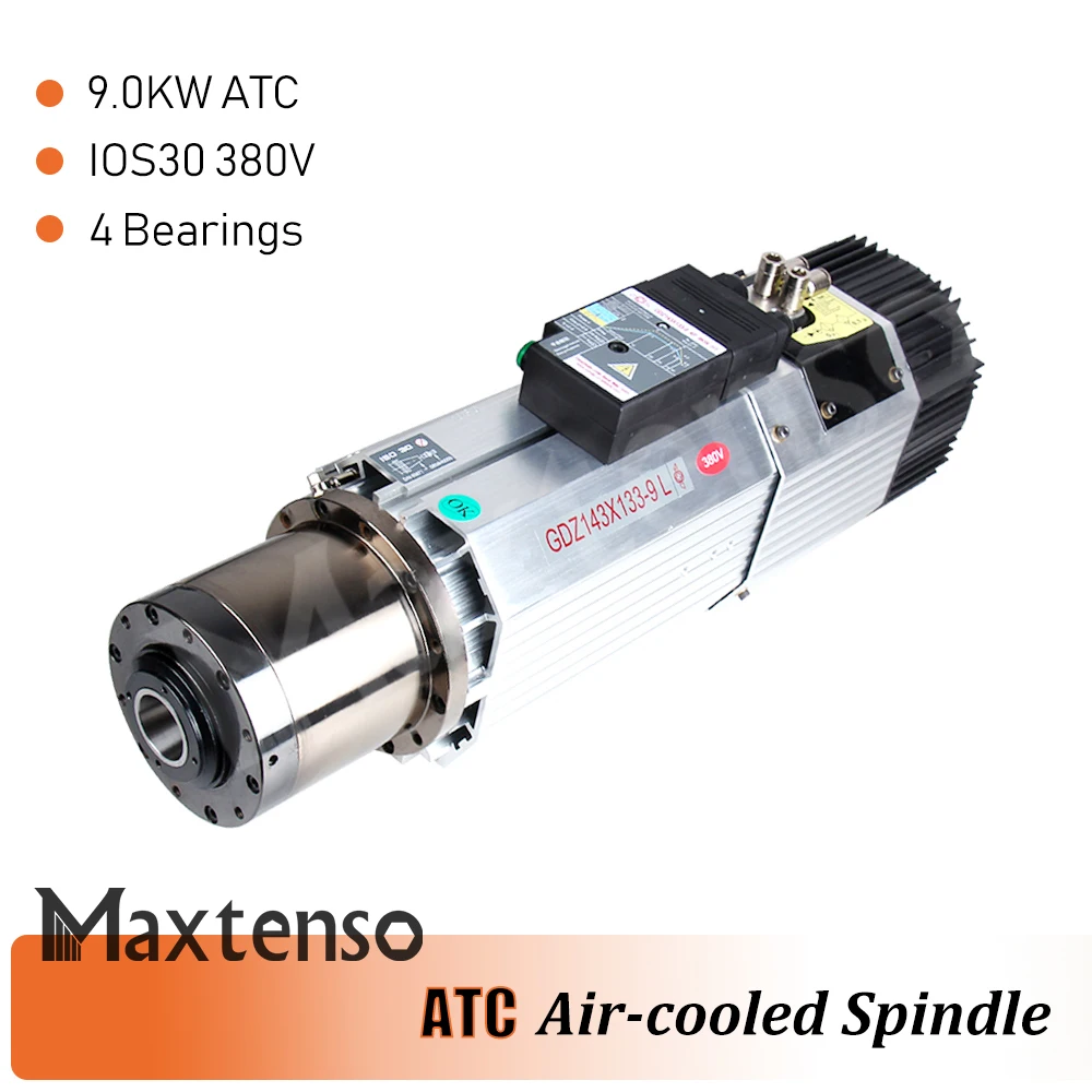MAXTENSO 9KW ATC Air Cooled Spindle Motor Replace Italy HSD 380V ISO30/BT30 12000~24000rpm GDZ143x133-9 Long Head CNC Router
MAXTENSO 9KW ATC Air Cooled Spindle Motor Replace Italy HSD 380V ISO30/BT30 12000~24000rpm GDZ143x133-9 Long Head CNC Router