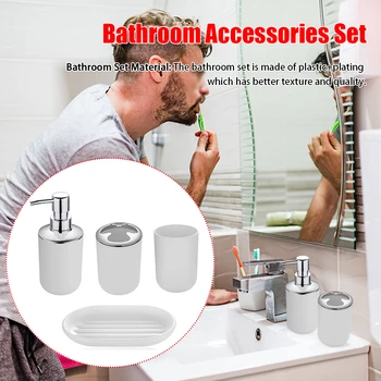 4pcs Toothbrush Holder Liquid Bottle Home Soap Dish Tumbler Anti Slip Freestanding Space Saving Bathroom Accessories Set Shower
4pcs Toothbrush Holder Liquid Bottle Home Soap Dish Tumbler Anti Slip Freestanding Space Saving Bathroom Accessories Set Shower