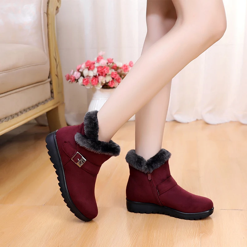 Winter Snow Boots Size 35-41 Women Ankle Boots New Fashion Flock Wedge Platform Winter Warm Red Black Snow Boots Female Shoes
Winter Snow Boots Size 35-41 Women Ankle Boots New Fashion Flock Wedge Platform Winter Warm Red Black Snow Boots Female Shoes