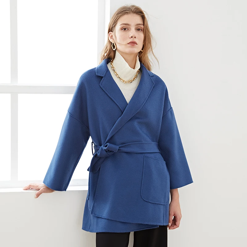Loose Water Ripple Bathrobe Type Lacing Short Double-Faced Wool Coat Woolen Coat 2020 Winter Fashion New Women's Wear
Loose Water Ripple Bathrobe Type Lacing Short Double-Faced Wool Coat Woolen Coat 2020 Winter Fashion New Women's Wear