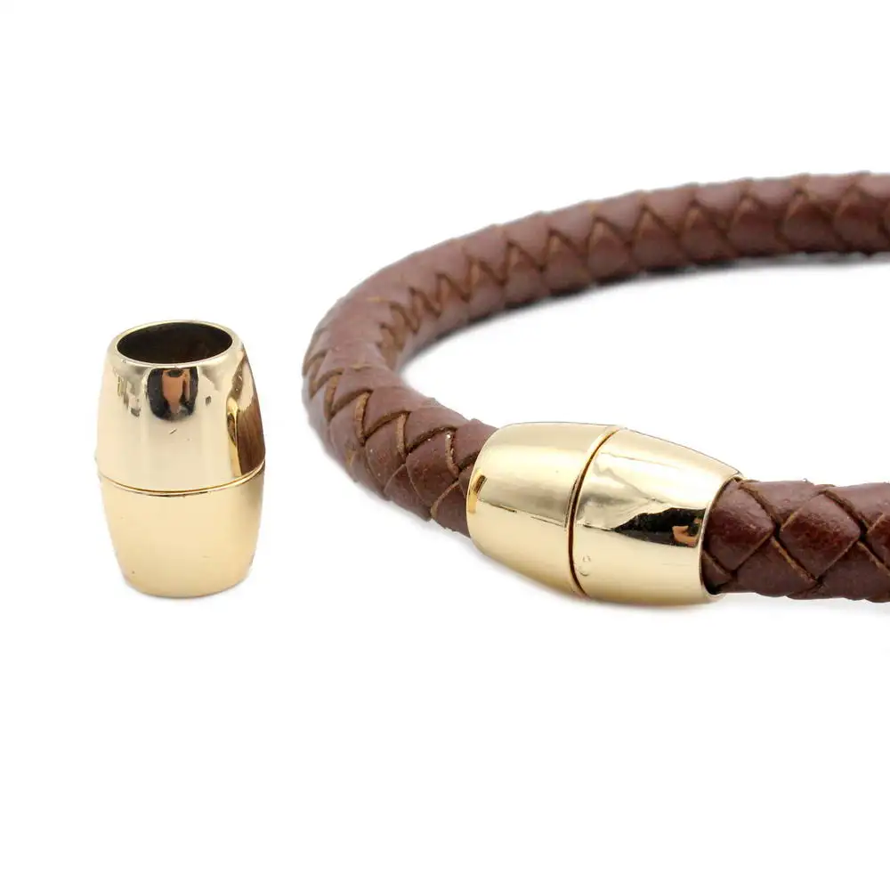 Aaazee 8mm Inner Hole Gold Magnetic Clasps for Bracelet Making Leather Cord Glue In to Hold | Украшения и аксессуары