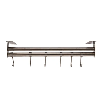 Wall Mounted Kitchen Cooking Utensil Holder Rack Hanging Rail Shelf with 6 Adjustable Hooks, Stainless Steel (40cm)
Wall Mounted Kitchen Cooking Utensil Holder Rack Hanging Rail Shelf with 6 Adjustable Hooks, Stainless Steel (40cm)
