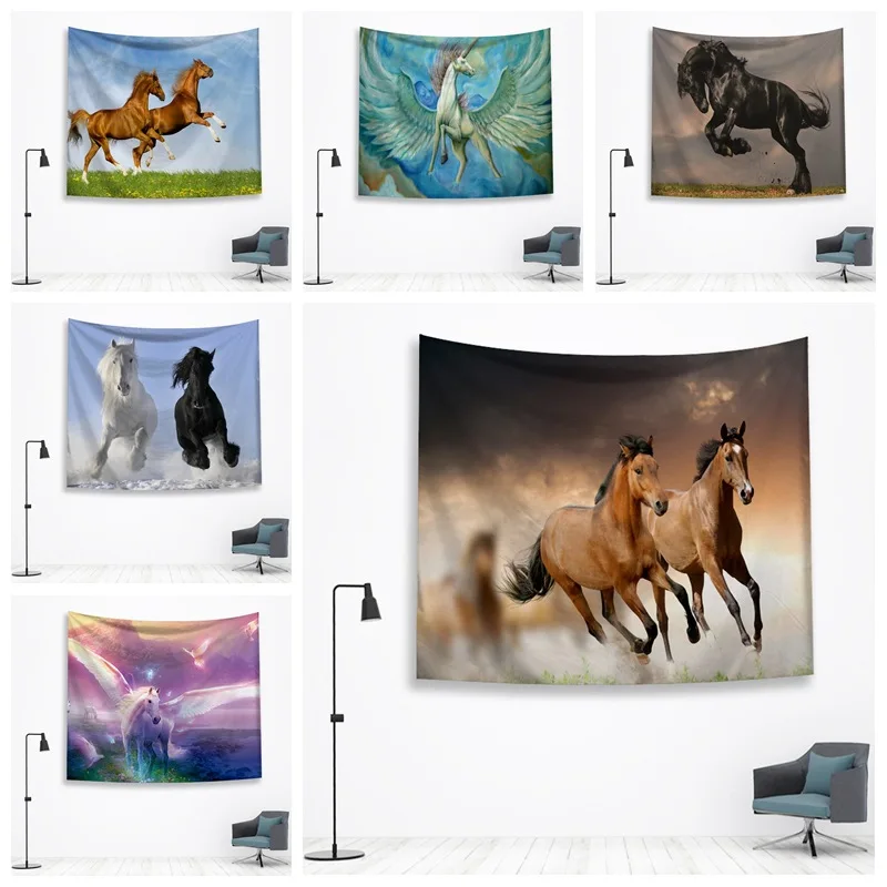 Printed Horse Home Tapestry Wall Hangers Wall Decoration Beach Towel Sit Blanket Cross Border for a Generation of Fat
Printed Horse Home Tapestry Wall Hangers Wall Decoration Beach Towel Sit Blanket Cross Border for a Generation of Fat