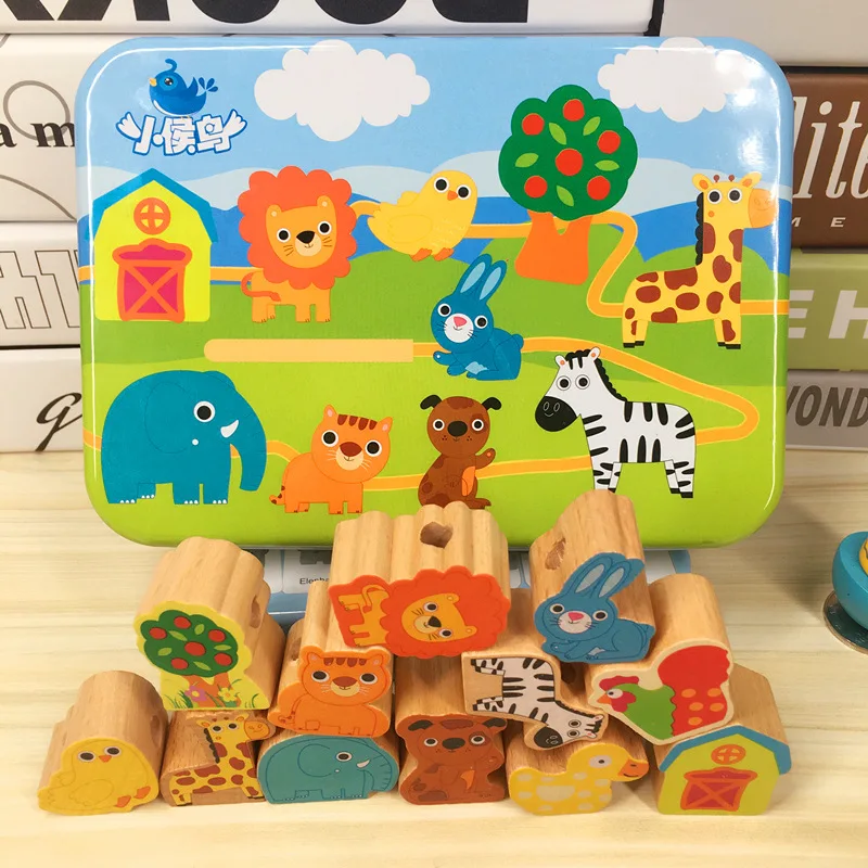 Montessori Wood Blocks Cartoon Animals Fruit Block Wooden Toys Stringing Threading Beads Game Kids Educational Learning Toy
Montessori Wood Blocks Cartoon Animals Fruit Block Wooden Toys Stringing Threading Beads Game Kids Educational Learning Toy