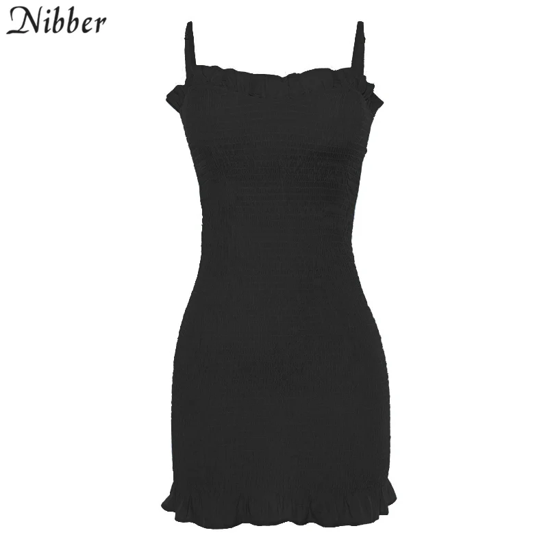 Nibber summer Elegant club bodycon mini dresses womens Beach leisure vacation party night lace up stretch Slim Soft dress mujer