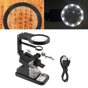 25X Desk-top Multifunctional Adjustable Rotatable Welding Magnifier with 10 LED Lights and Electric Soldering Iron Bracket 
25X Desk-top Multifunctional Adjustable Rotatable Welding Magnifier with 10 LED Lights and Electric Soldering Iron Bracket