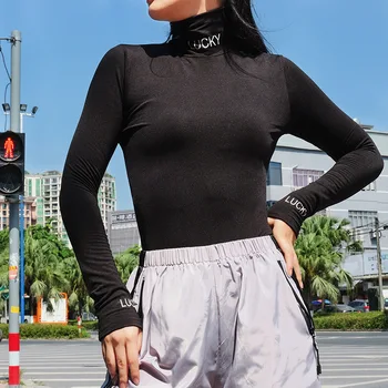 2019 Women Turtleneck Letter Print Bodysuits Women Autumn Sexy Long Sleeve Playsuits Black Bodycon Tops Female Solid Style
2019 Women Turtleneck Letter Print Bodysuits Women Autumn Sexy Long Sleeve Playsuits Black Bodycon Tops Female Solid Style