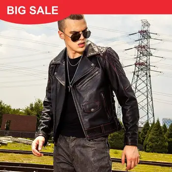 2020 Black Men American Motorcycle Leather Jacket Plus Size 4XL Genuine Thick Cowhide Slim Fit Biker Leather Coat FREE SHIPPING
2020 Black Men American Motorcycle Leather Jacket Plus Size 4XL Genuine Thick Cowhide Slim Fit Biker Leather Coat FREE SHIPPING