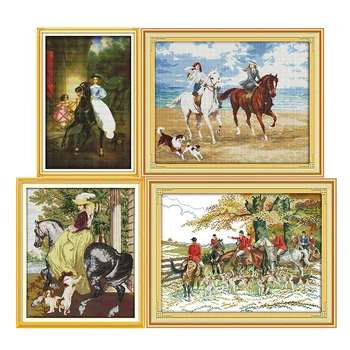 Aristocrat on Horseback Handmade Cross Stitch Kits 11CT 14CT Printed Patterns Crafts DMC Fabric Sewing Needlework Embroidery Set
Aristocrat on Horseback Handmade Cross Stitch Kits 11CT 14CT Printed Patterns Crafts DMC Fabric Sewing Needlework Embroidery Set