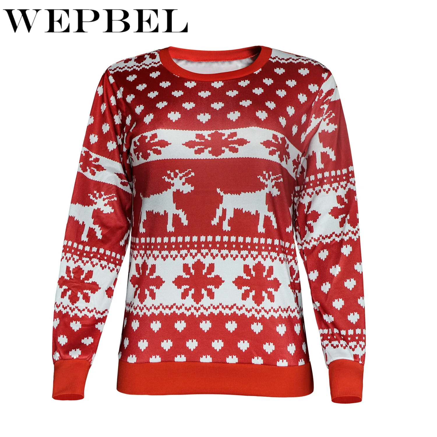 WEPBEL Women's Fashion Christmas Snowflake Elk Printing Sweatshirts Autumn Winter Loose O-Neck Long Sleeve Casual Sweatshirts
WEPBEL Women's Fashion Christmas Snowflake Elk Printing Sweatshirts Autumn Winter Loose O-Neck Long Sleeve Casual Sweatshirts