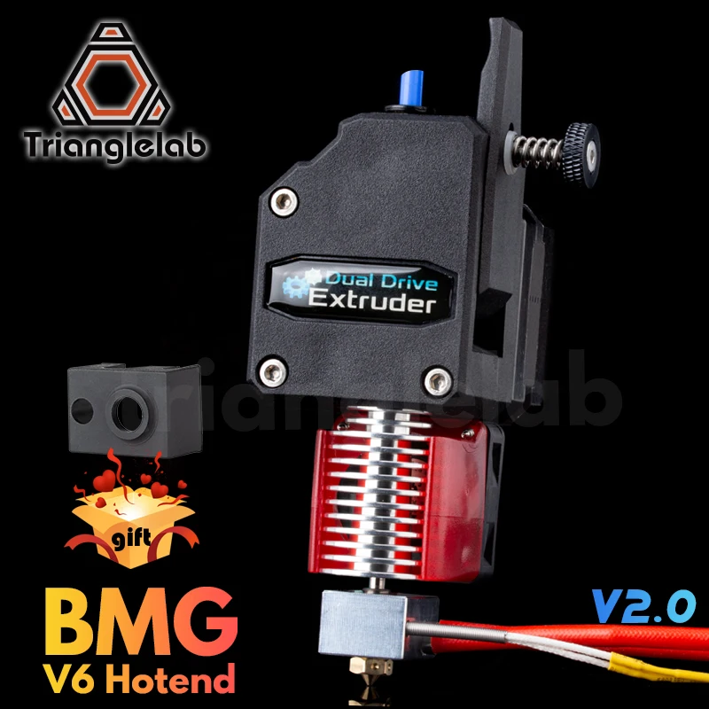 Экструдер Trianglelab MK8 Bowden экструдер BMG + двухприводный V6 HOTEND для 3D принтера высокая