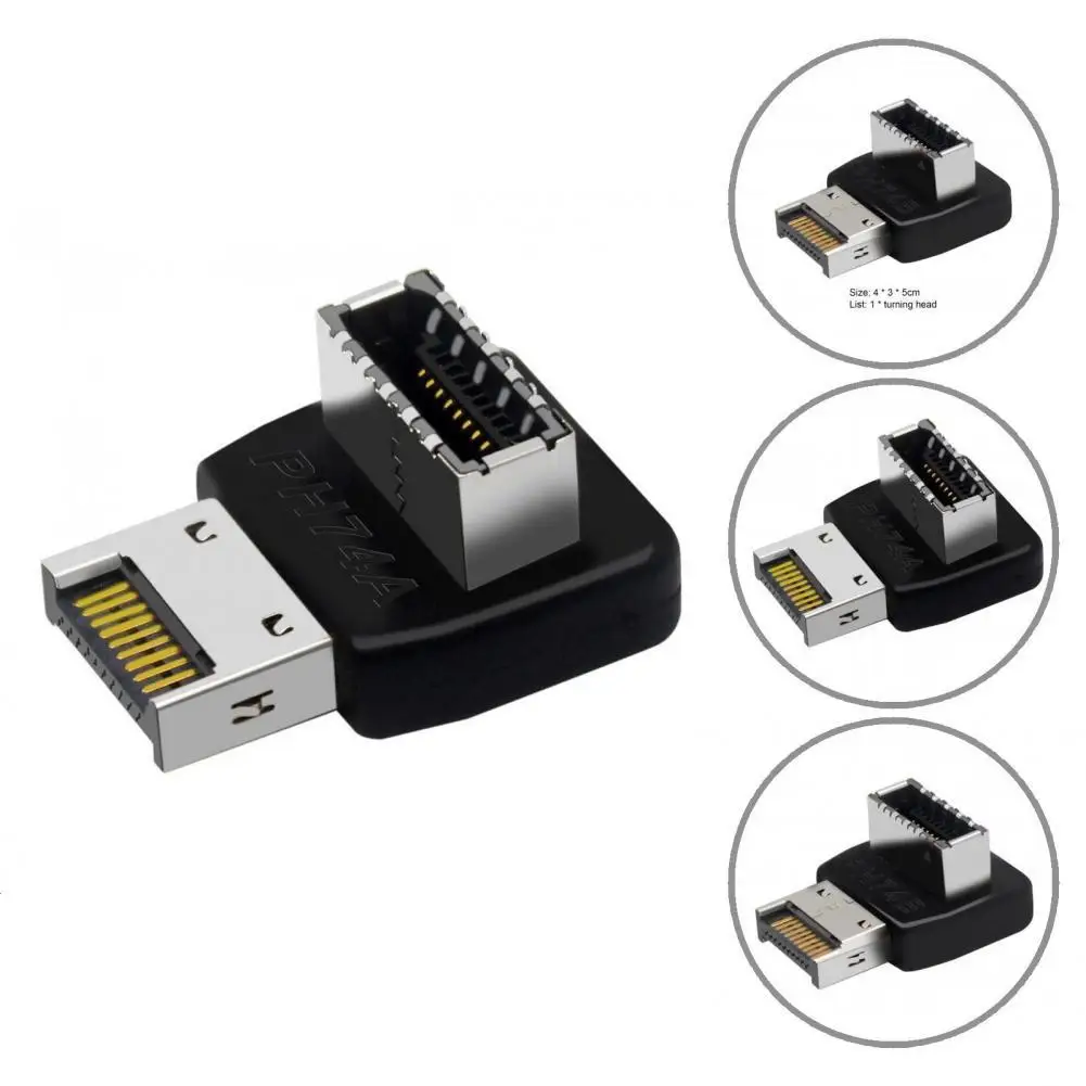 Однотонный разъем USB3.1 Type-E с прямым углом для материнской платы Plug Play простая