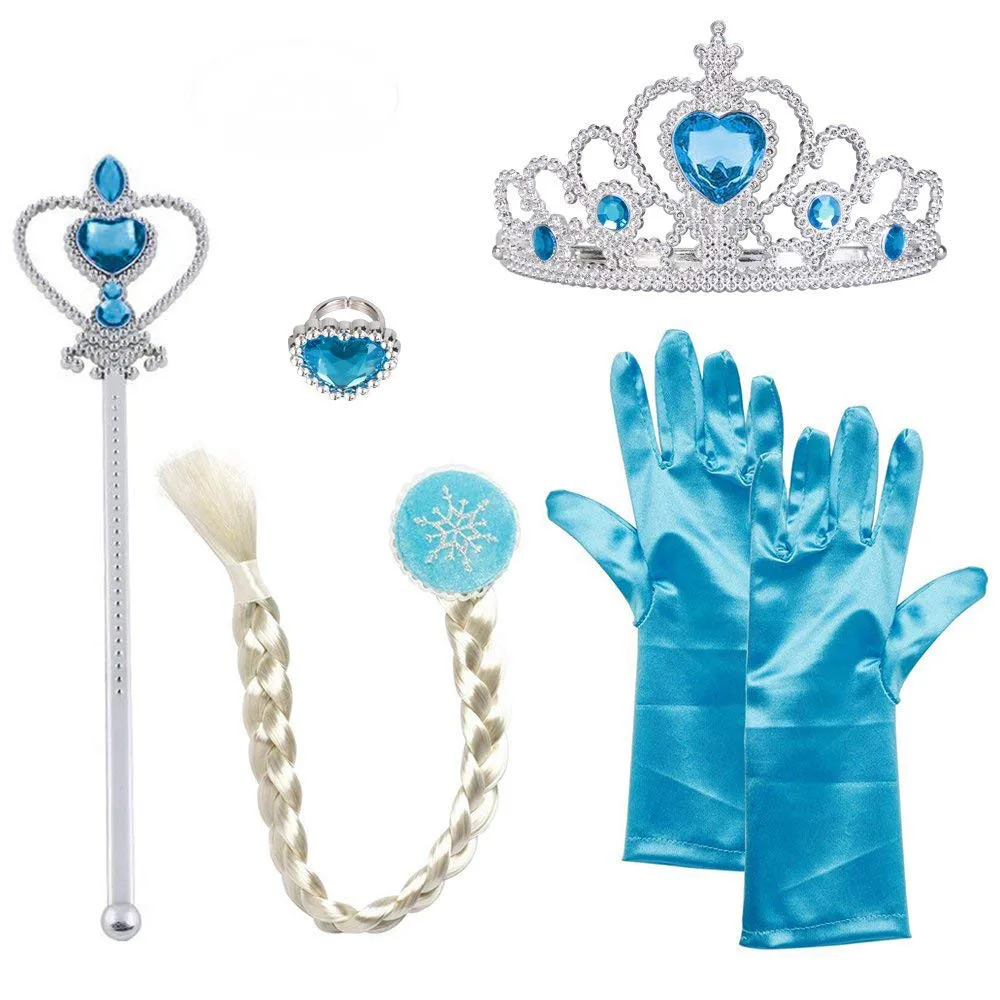 5pcs Queen Princess Dress up Crown Wig Magic Wand Glove for girls Cosplay Party Set Kids Girl Halloween Cosplay Party Toy
5pcs Queen Princess Dress up Crown Wig Magic Wand Glove for girls Cosplay Party Set Kids Girl Halloween Cosplay Party Toy