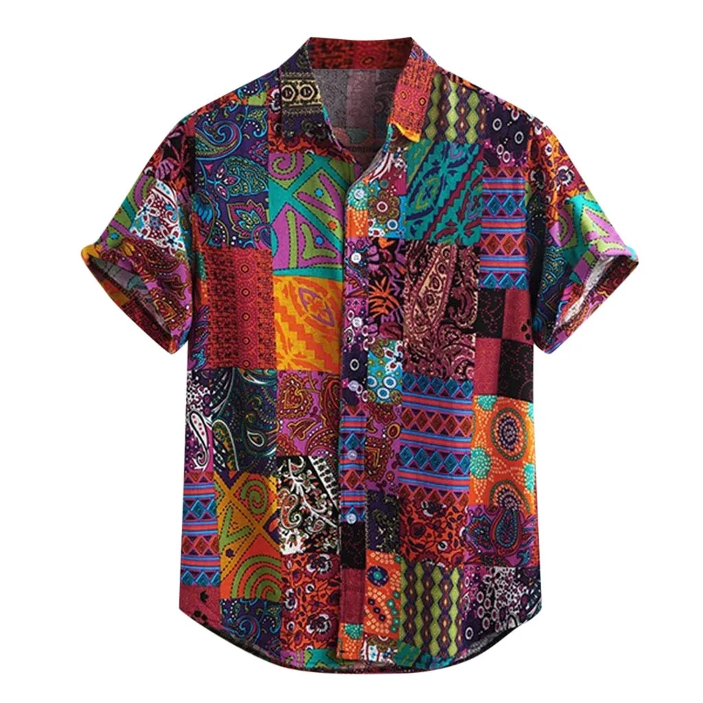 Summer Retro Men's Casual Shirt Loose Buttons Short Sleeve Print Button Top 2020 Hawaiian Man Slim Fit Beach Hawaiian Shirt
Summer Retro Men's Casual Shirt Loose Buttons Short Sleeve Print Button Top 2020 Hawaiian Man Slim Fit Beach Hawaiian Shirt