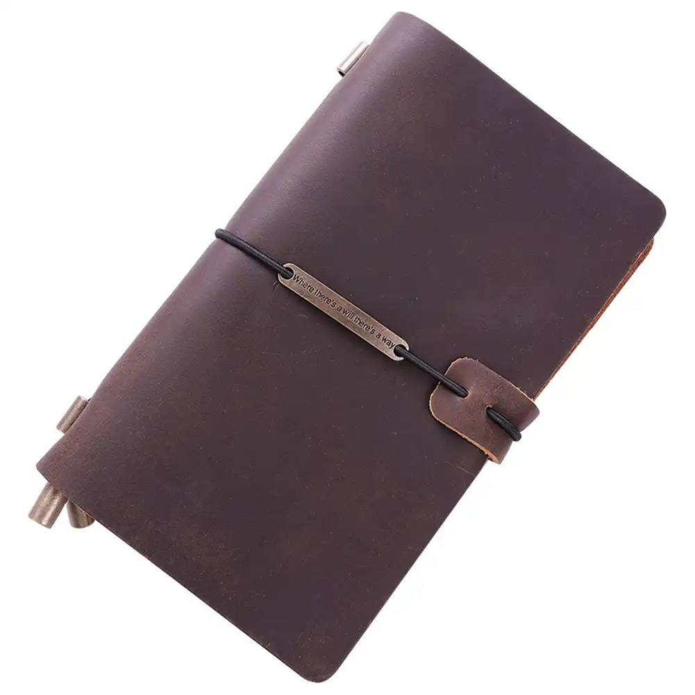 diary journal pocket leather cowhide gift handmade notebook 3