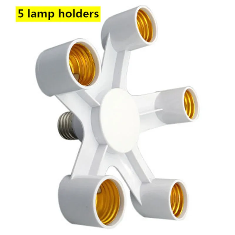 New 5 E27 lamp bulb converter LED lighting split adapter bulb bracket base for living room bedroom study energy-saving lighting
New 5 E27 lamp bulb converter LED lighting split adapter bulb bracket base for living room bedroom study energy-saving lighting