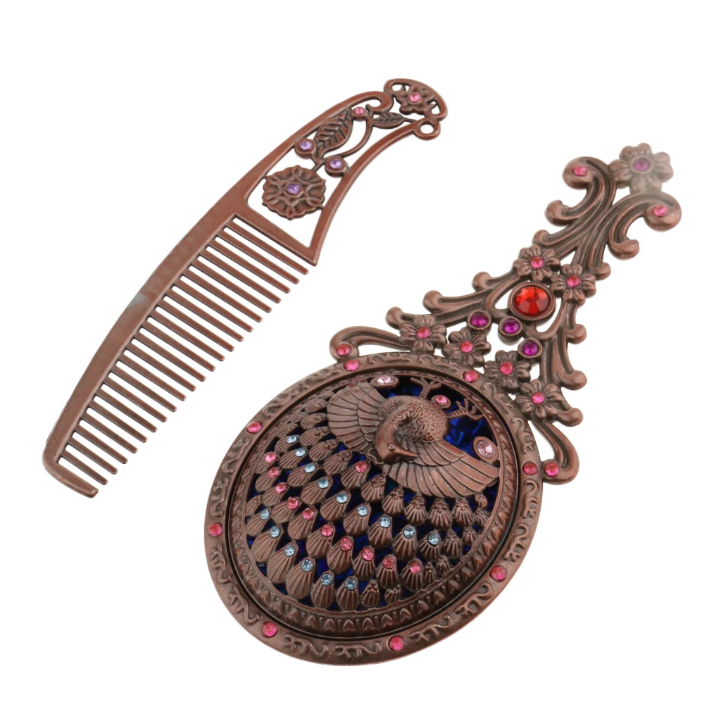 Antique Rhinestone Plated Hollow Makeup Hand Mirror Comb Set Round Silver Handheld Makeup Mirror Antique Hand Mirror Antique Rhinestone Plated Hollow Makeup Hand Mirror Comb Set Round Silver Handheld Makeup Mirror Antique Hand Mirror