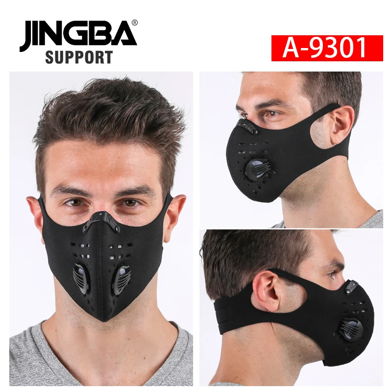 

Activated Carbon Filters black earloop face mask Dust Mask PM 2.5 Anti-Pollution Running MTB Road Bike Cycling Sport Face Mask