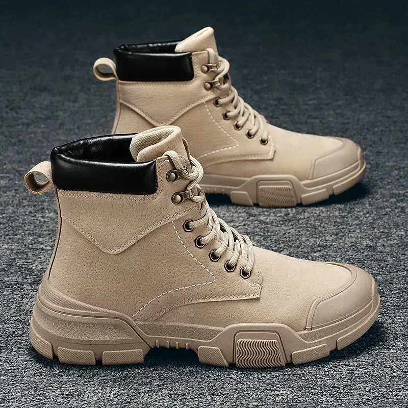 

Mens Martin Boots High-top Male Shoes Fashion Trend Casual Sneakers Combat Military Boots Retro Lace-up Fashion Man Desert Boots