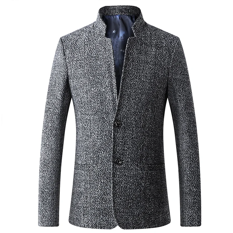 Tweed Blazer Tunic Men Suit Jacket with Stand Collar Casual Style New Fashion Prom Party Male Tops Coat FOVIVA JC920
Tweed Blazer Tunic Men Suit Jacket with Stand Collar Casual Style New Fashion Prom Party Male Tops Coat FOVIVA JC920
