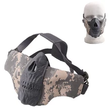 

Tactical Airsoft Head-mounted Half Face Masks Outdoor Field Hunting Camouflage Skull Mask Military CS War Game Paintball Masks