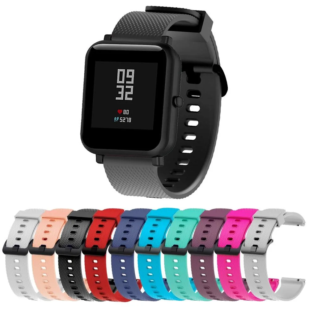 20 мм силиконовый ремешок для наручных часов спортивный браслет Xiaomi Huami Amazfit Bip