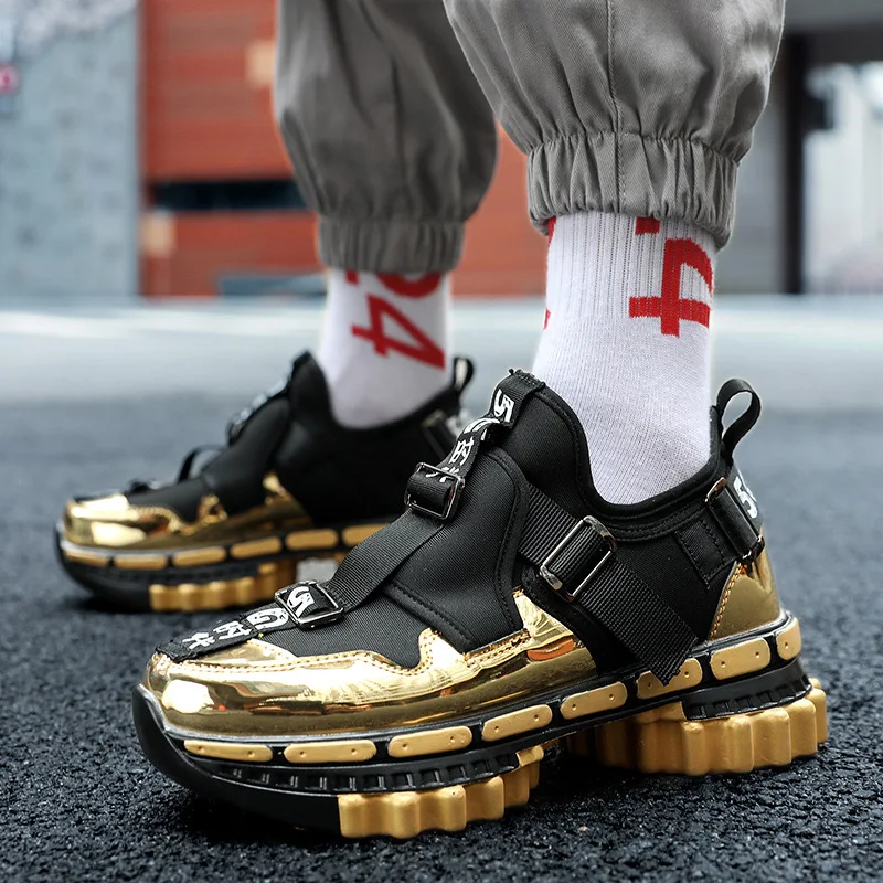 2019 New Style Autumn MEN'S SHOES Gear Outsole Cool Casual Punched Sheet Red Versatile Trendy Shoes Douyin Celebrity Style