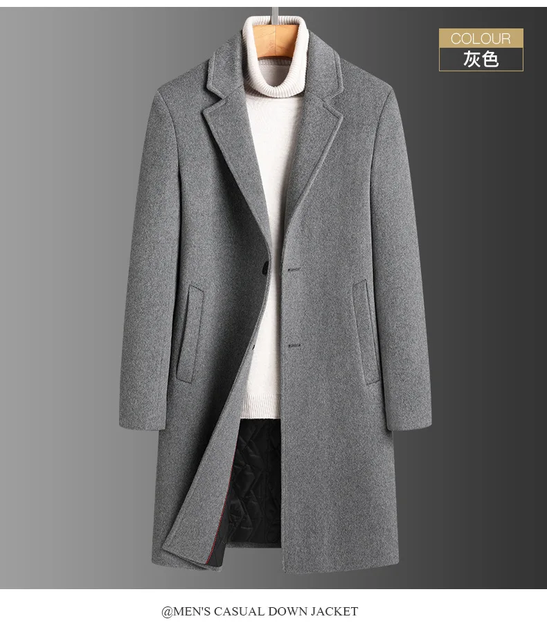 Winter new woolen coat men's self-cultivation long Nizi casual windbreaker men's thickened warmth 
Winter new woolen coat men's self-cultivation long Nizi casual windbreaker men's thickened warmth