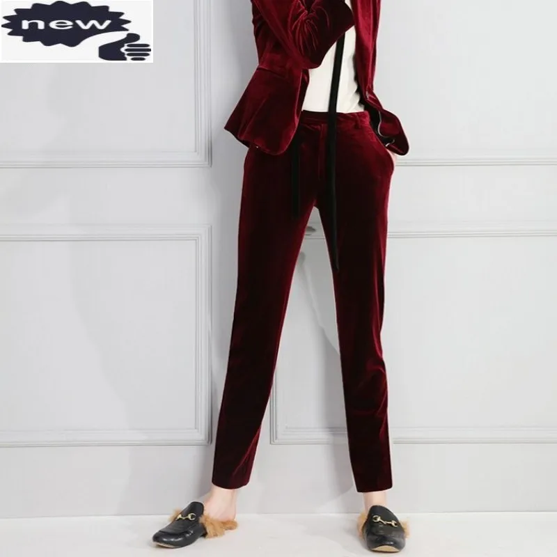 2021 New Arrival Summer Womens Casual Fashion Velvet Female High Waist Trousers Slim Fit Straight Pantalones De Mujer
2021 New Arrival Summer Womens Casual Fashion Velvet Female High Waist Trousers Slim Fit Straight Pantalones De Mujer