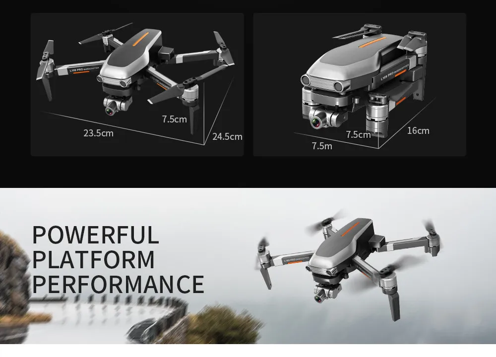 Machine - L109PRO GPS Drone 4K Quadcopter HD ESC Camera Brushless 5G WiFi FPV HD ESC Camera Brushless Helicopter Long Flight Time