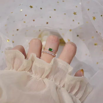 Shiny Side New Accessories Crystal Engagement Adjustable Rings for Women Simple Style Green Geometric Small Rings
Shiny Side New Accessories Crystal Engagement Adjustable Rings for Women Simple Style Green Geometric Small Rings