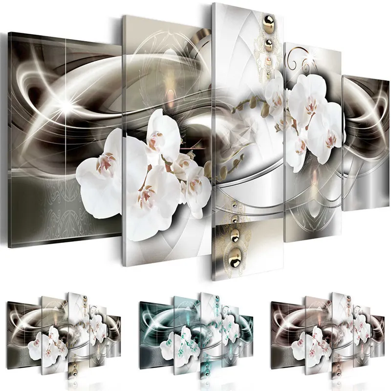 Modern Painting Canvas 5 Panels White Orchid Flower Poster Decoration Wall Art Picture for Living Room Decor
Modern Painting Canvas 5 Panels White Orchid Flower Poster Decoration Wall Art Picture for Living Room Decor