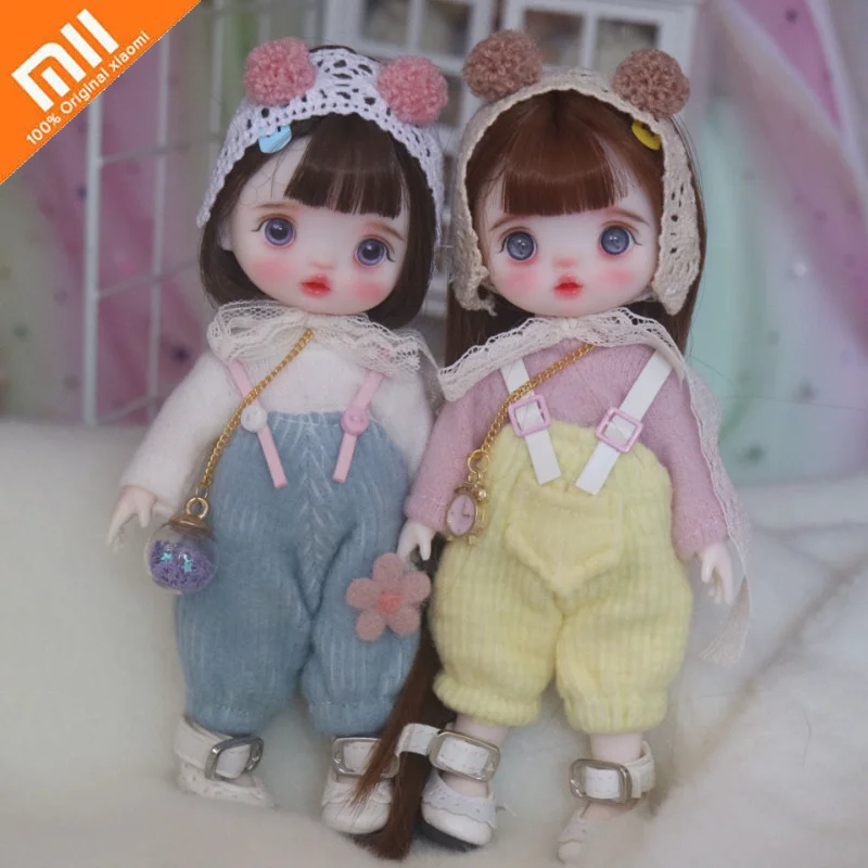 Шарнирная мини-кукла Xiaomi 17 см кукла для макияжа ручной работы подвижная