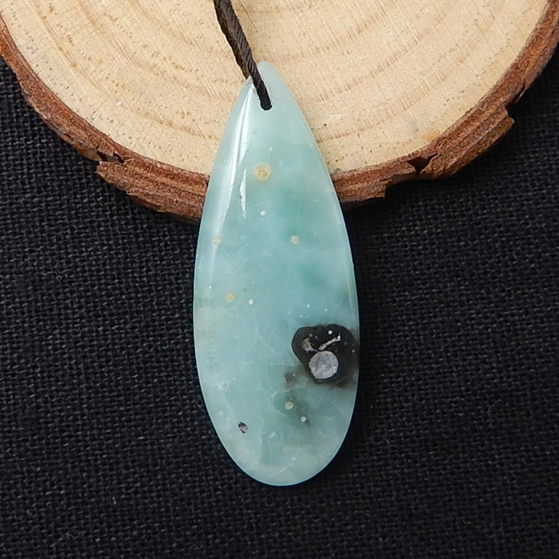 

Water Drop Natural Stone Onyx Necklace Pendant Jewelry Gift Gem Customized Gemstone 43x17x5mm 5.3g