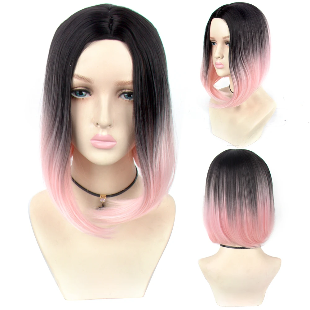 AIYEE Short Wigs Middle Part High Temperature Fiber Synthetic Wig Short Ombre Black Pink Color Bob Wigs for Black Women
AIYEE Short Wigs Middle Part High Temperature Fiber Synthetic Wig Short Ombre Black Pink Color Bob Wigs for Black Women