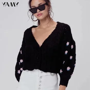 Women Hand Knitted Sweaters Coat Casual Long Sleeve V-neck Thick Warm Cardigans Knitwear Female Winter Zoravicky Black Knit Top
Women Hand Knitted Sweaters Coat Casual Long Sleeve V-neck Thick Warm Cardigans Knitwear Female Winter Zoravicky Black Knit Top