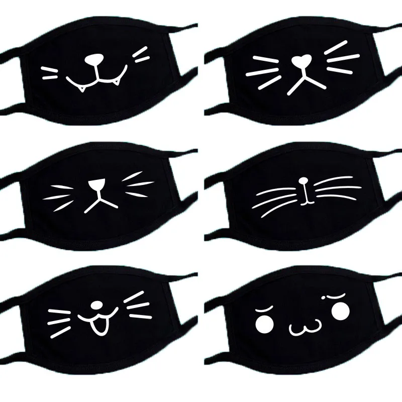 Black Unisex Cartoon Cat Funny Expression Face Mask Cotton Breathable Mouth Mask Anti-dust Pollution Masks For Woman Man
Black Unisex Cartoon Cat Funny Expression Face Mask Cotton Breathable Mouth Mask Anti-dust Pollution Masks For Woman Man