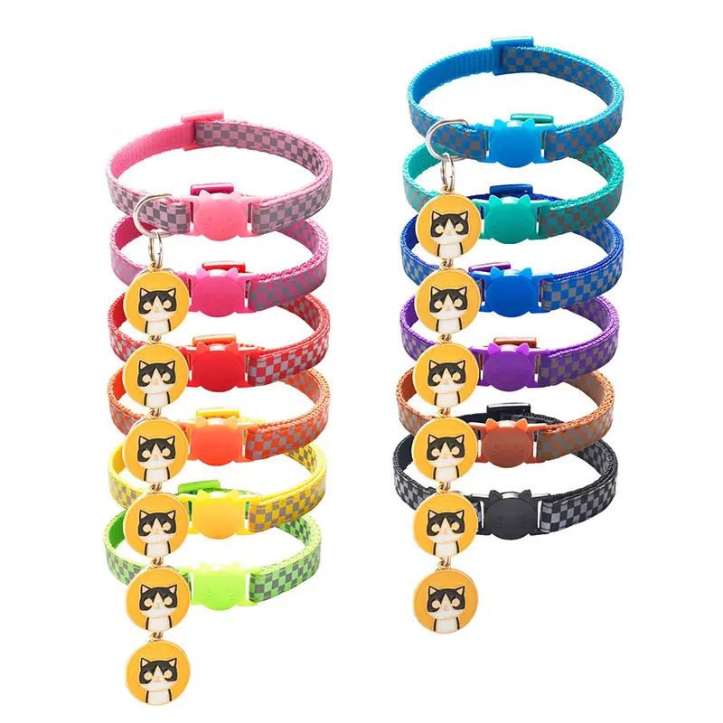 Reflective Charm and Bell Cat Collar Safety Elastic Adjustable New Colors Pet Product Small Dog Collar for Kitten Puppy Pets
Reflective Charm and Bell Cat Collar Safety Elastic Adjustable New Colors Pet Product Small Dog Collar for Kitten Puppy Pets