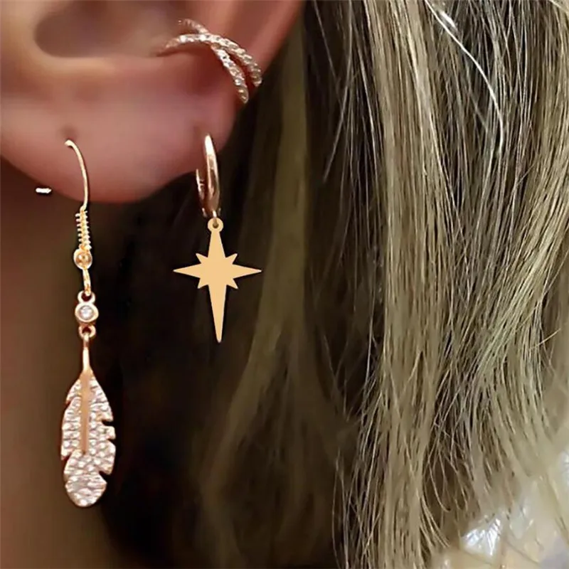 TTLIFE 3Pcs Geometric Simple Dangle Rhinestone Star Star Leaf Earrings Zircon Ear Cuff Earrings Clip Earrings 2020 for Women
TTLIFE 3Pcs Geometric Simple Dangle Rhinestone Star Star Leaf Earrings Zircon Ear Cuff Earrings Clip Earrings 2020 for Women