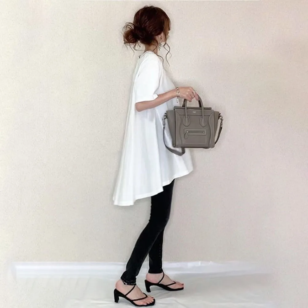 Summer Basic White T-shirt Cute Long Tshirt Women Casual Oversized Korean Style Japan Streetwear Asymmetrical Top Tees Female
Summer Basic White T-shirt Cute Long Tshirt Women Casual Oversized Korean Style Japan Streetwear Asymmetrical Top Tees Female