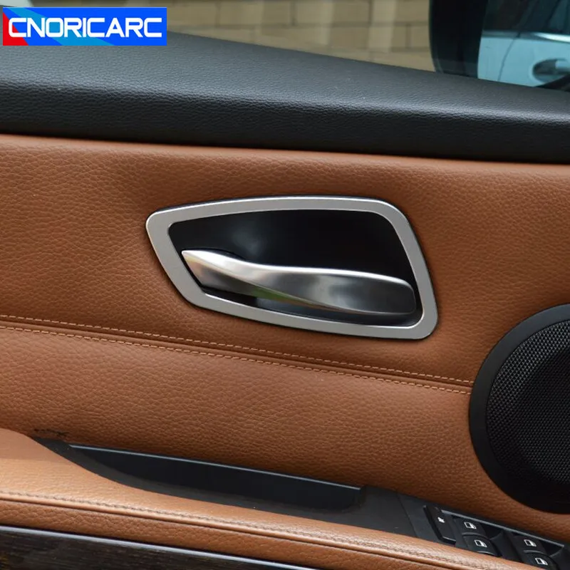 Car Styling Door Handles Decoration Cover Trim Stickers For BMW 3 series E90 2006-12 Interior Doorknob Frame Strips | Автомобили и