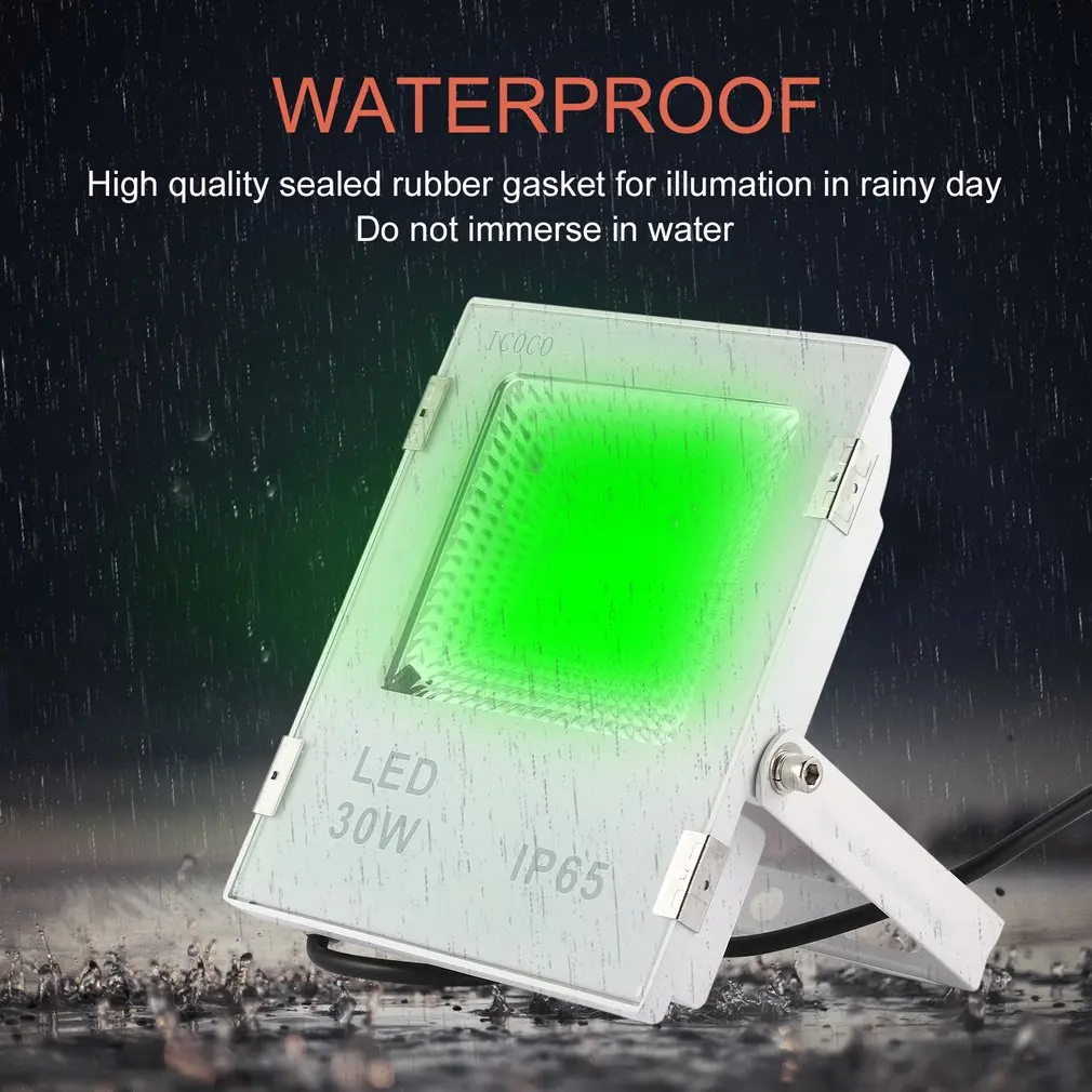 icoco outdoor rgb led floodlight remote control 16 colors 4