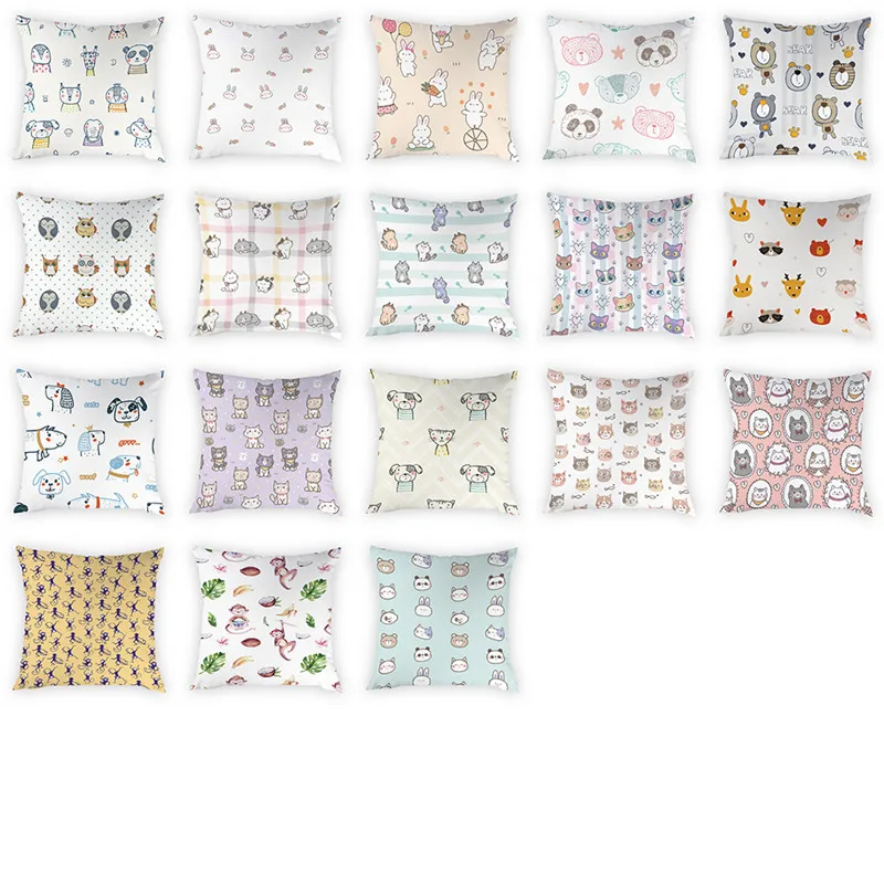 Cartoon Animal Pattern Cushion Cover Decorative Pillow Cases Cute Bear Dog Cat Rabbit Pattern Peach Skin Home Decoration 45x45
Cartoon Animal Pattern Cushion Cover Decorative Pillow Cases Cute Bear Dog Cat Rabbit Pattern Peach Skin Home Decoration 45x45