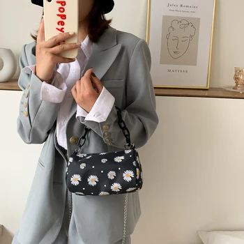 Women Mini Shoulder Messenger Bags Flower Print Chain Summer Canvas Tote Purses Simple Female Daily Messenger Bag
Women Mini Shoulder Messenger Bags Flower Print Chain Summer Canvas Tote Purses Simple Female Daily Messenger Bag