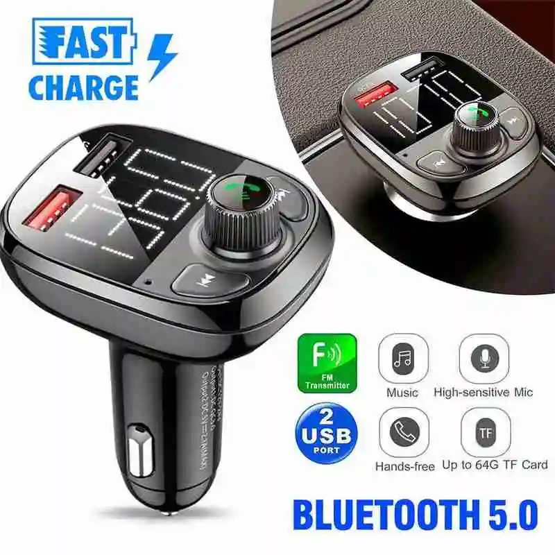Bluetooth Car FM Transmitter Handsfree QC3.0 USB Charger Mp3 Radio Adapter Kit Wireless Handsfree Audio Receiver Dual USB
Bluetooth Car FM Transmitter Handsfree QC3.0 USB Charger Mp3 Radio Adapter Kit Wireless Handsfree Audio Receiver Dual USB
