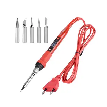 Red Soldering Iron Soldering Tools LCD Display Adjustable Temperature With 5pcs Soldering Iron Tip EU US Plug Can Choose
Red Soldering Iron Soldering Tools LCD Display Adjustable Temperature With 5pcs Soldering Iron Tip EU US Plug Can Choose