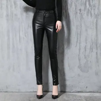Genuine Leather Pants Elastic Waist Women 2020 Autumn Genuine Sheepskin Black Trousers Female Leather Pencil OL Slim Pants FY35
Genuine Leather Pants Elastic Waist Women 2020 Autumn Genuine Sheepskin Black Trousers Female Leather Pencil OL Slim Pants FY35