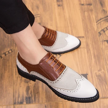 Fashion Leather shoes brogue Men Dress business Shoe Pointed Oxfords Shoes For Men Lace Up Designer Luxury Men Formal Shoes a4
Fashion Leather shoes brogue Men Dress business Shoe Pointed Oxfords Shoes For Men Lace Up Designer Luxury Men Formal Shoes a4