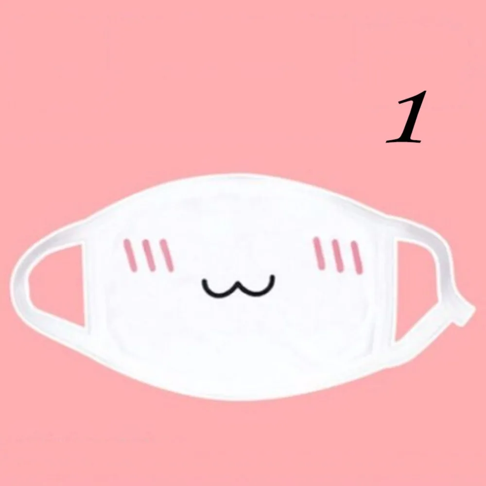 

1PC White Color Cute Anime Kaomoji-kun Emotiction Mouth-muffle Women Girls Health Care Kawaii Cotton Anti-Dust Winter Face Mask